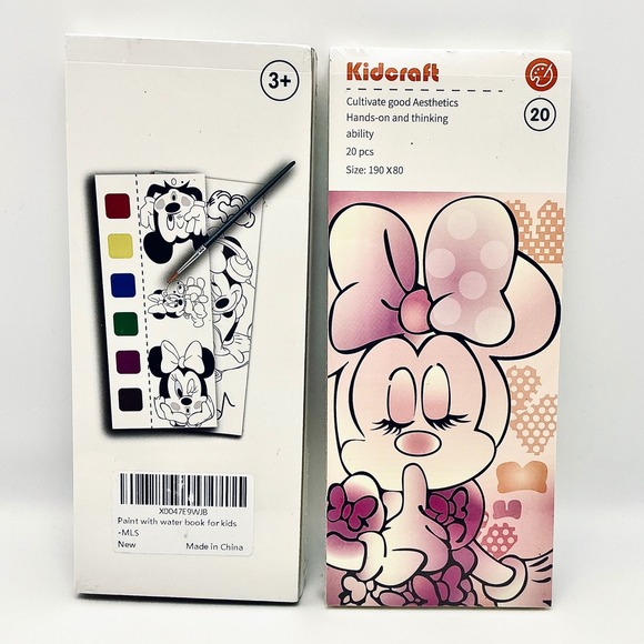 NEW! Kidcraft Minnie Mouse Water Paint Book for Kids Activity Set of 2 - Picture 3 of 9